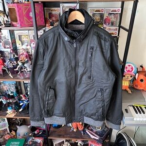 Superdry Japan Moody Norse Bomber Jacket Sherpa Lined Men’s XL Black